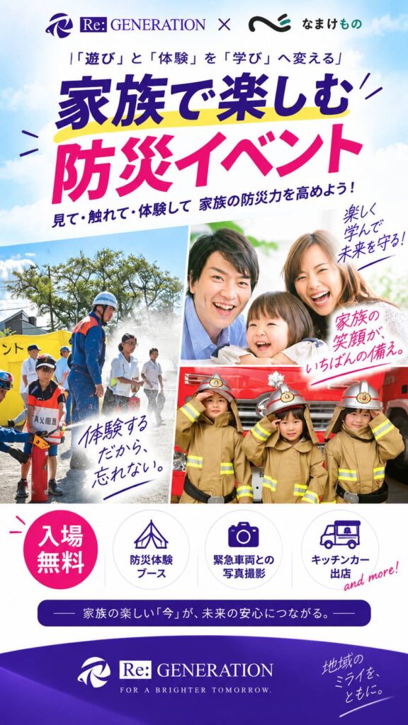 【9/27(日)出店お知らせ】グランシップ静岡開催「家族で楽しむ防災イベント」に企業ブース出店します！